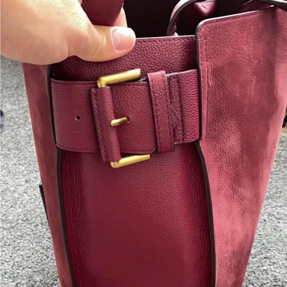 Henri Bendel Leather Trimmed Suede Tote - Picture 5 of 7